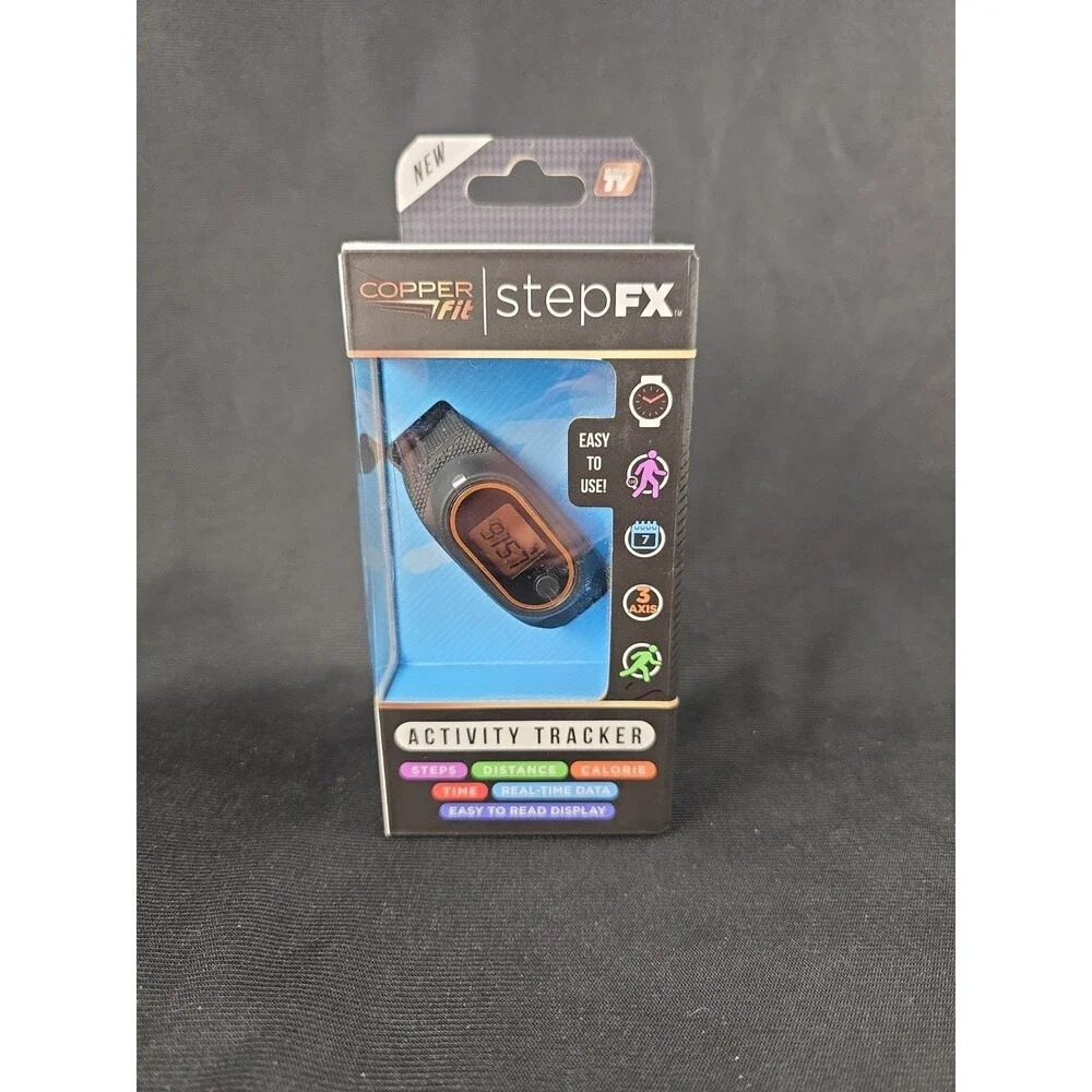 New Copper Fit Step FX Activity Tracker Black Watch Unisex Factory Sealed